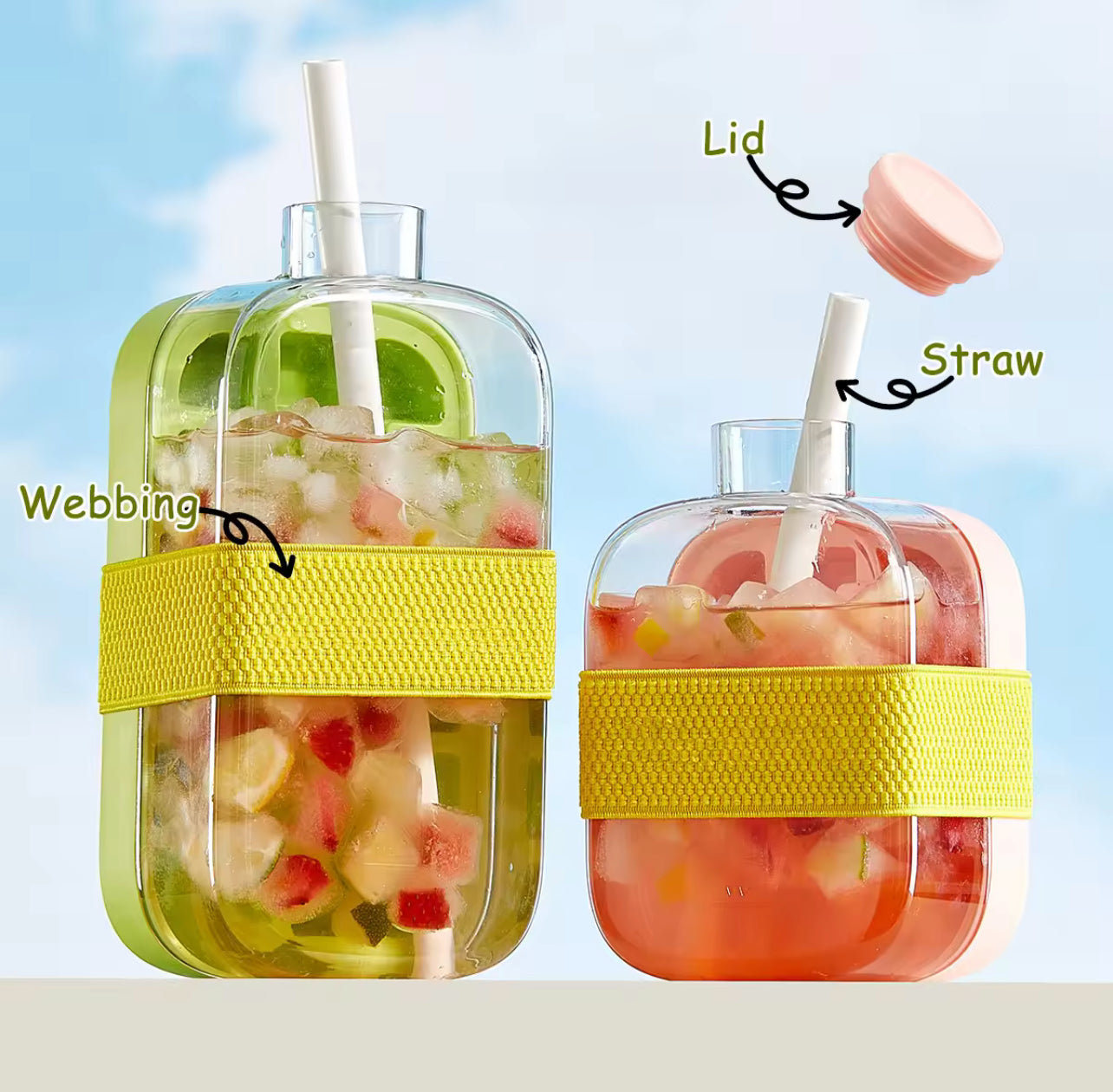 Portable Cooling Ice Cubes Maker Water Bottle