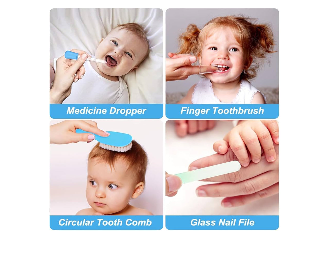 Baby Grooming Kit, Infant Safety Care Set with Hair Brush Comb Nail Clipper Nasal Aspirator,Baby Essentials Kit for Newborn Girls Boys