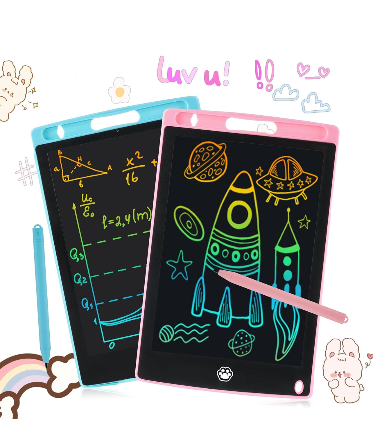 LCD Writing Tablet, Electronic Drawing Writing Board, Erasable Drawing Doodle Board, Doodle Pad Toys for Kids Adults Learning & Education, 12 Inches