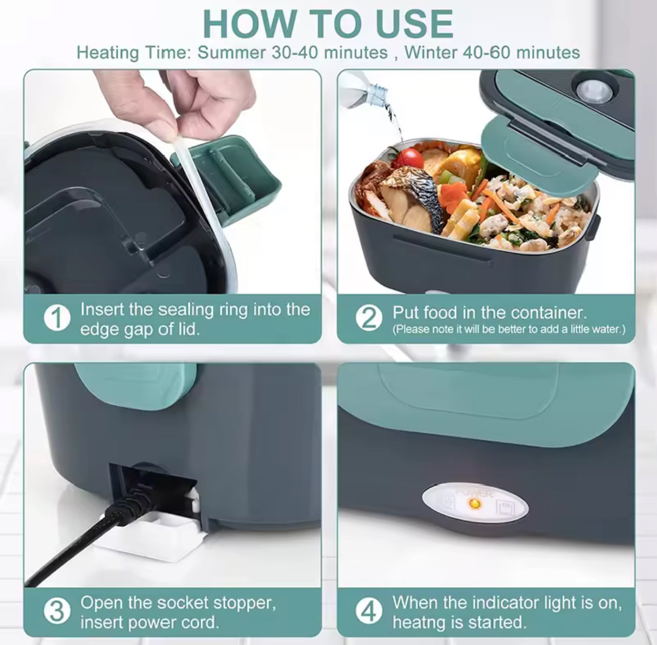 Portable Heated Electric Lunchbox