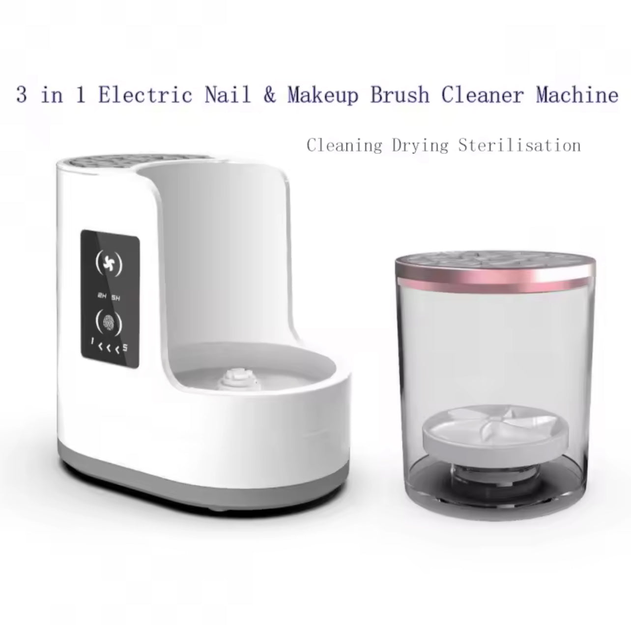 3-in-1 USB Automatic Electric Brush Cleaner for Makeup & Nails – Rechargeable, Fast-Drying & Hygienic