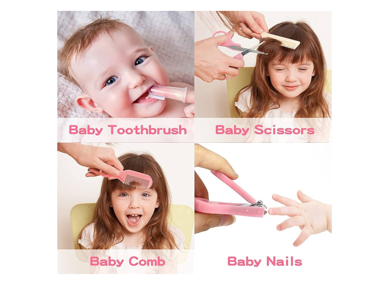 Baby Grooming Kit, Infant Safety Care Set with Hair Brush Comb Nail Clipper Nasal Aspirator,Baby Essentials Kit for Newborn Girls Boys