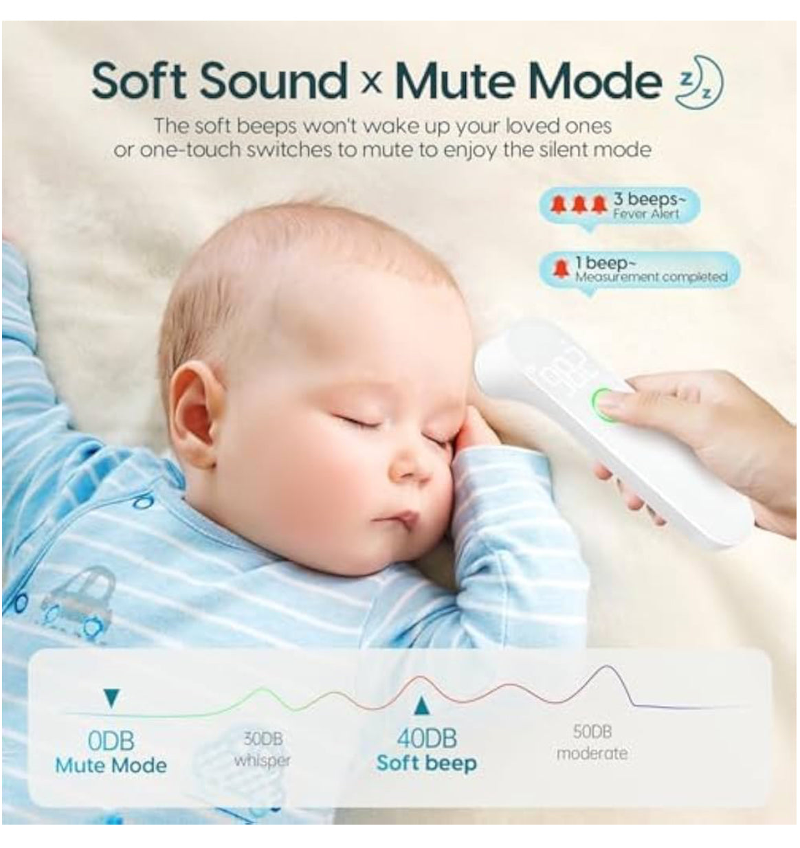 Thermometer for Adults and Kids, Fast Accurate Baby Thermometer, Fever Alarm & Mute Mode, Baby Essentials - Lifetime Support