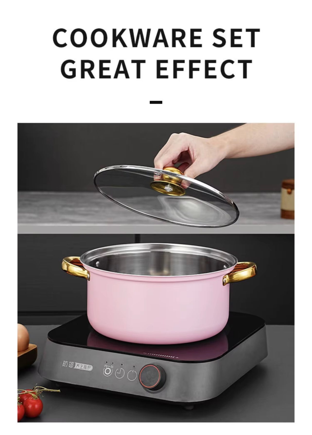 Non Stick Stainless Steel Cookware Set 12 pieces