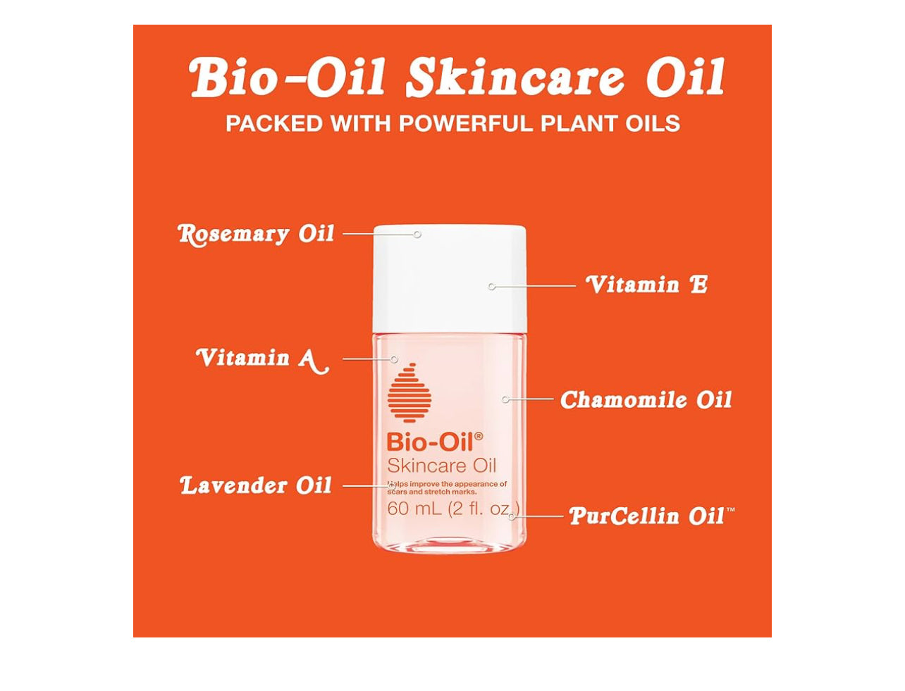 Bio-Oil Skincare Body Oil Serum, Face and Body Moisturizer with Vitamin E & A, for Scars, Stretch Marks, Sensitive Skin, All Skin Types, Dermatologist Recommended, Non-Comedogenic, 2 Oz