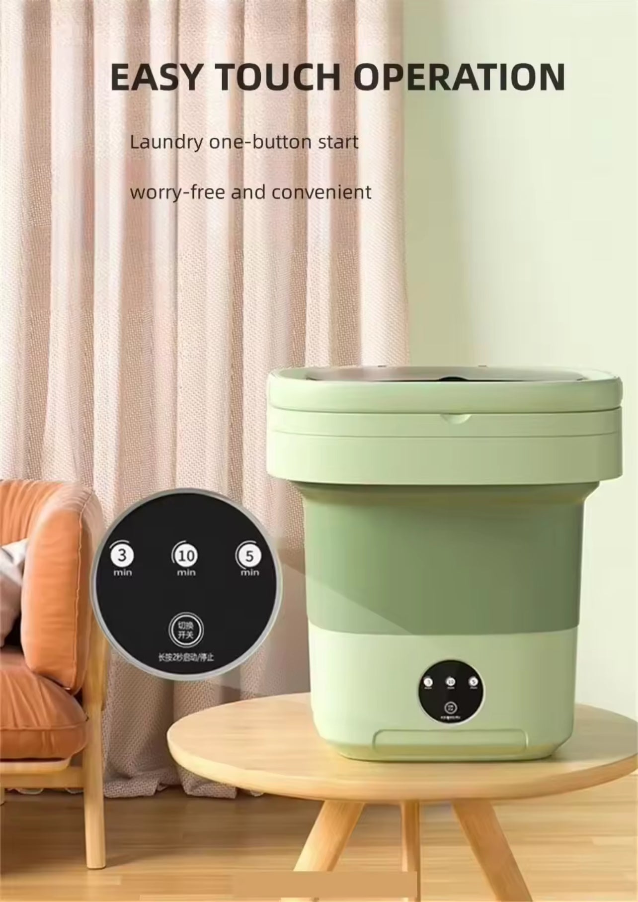 Automatic Foldable Electric Washing Machine and Dryer Bucket