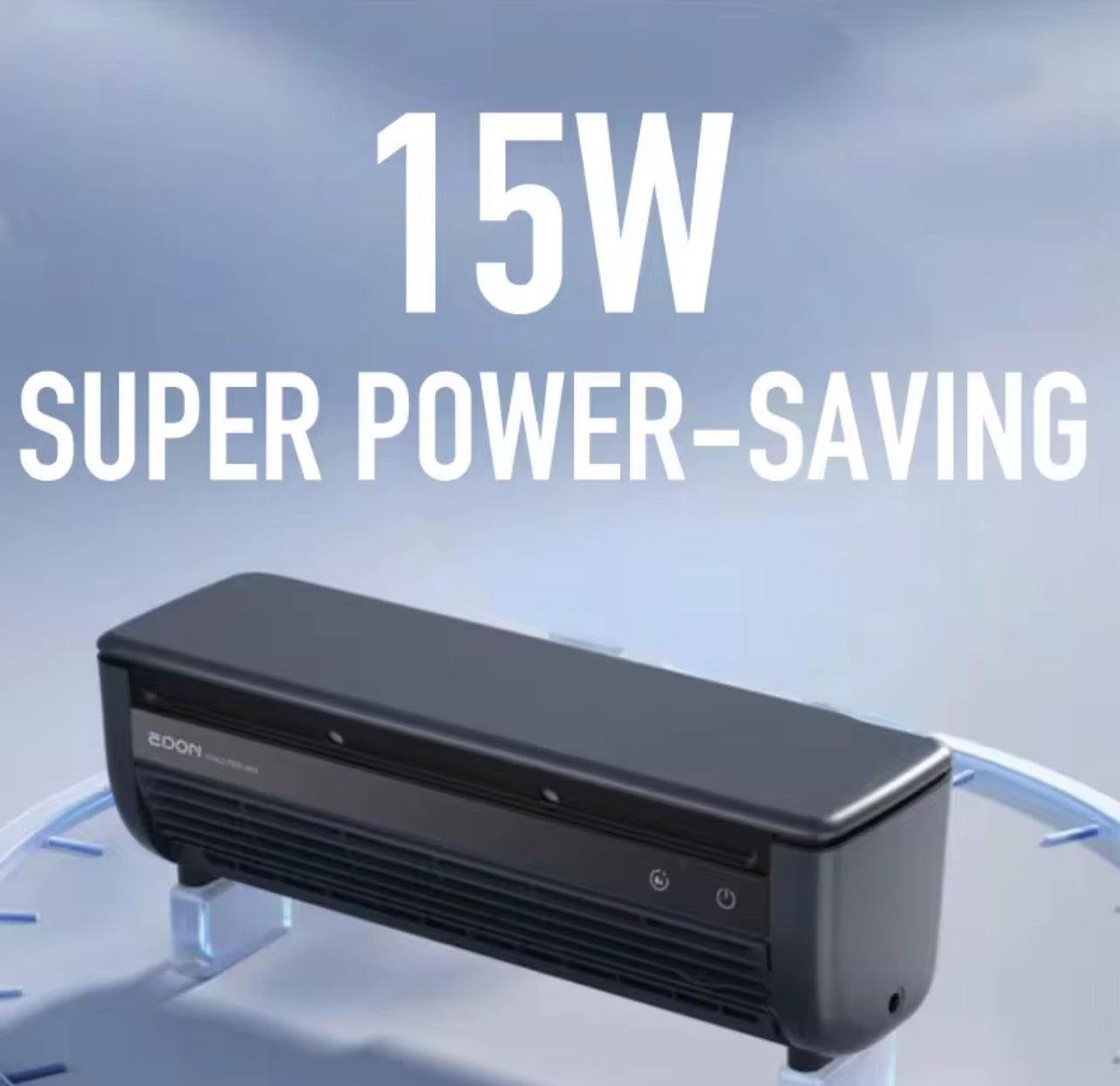 Wireless Wall-Mounted Air Conditioner Fan – No Drilling, 10s Instant Cooling, with Built-in Wireless Charging