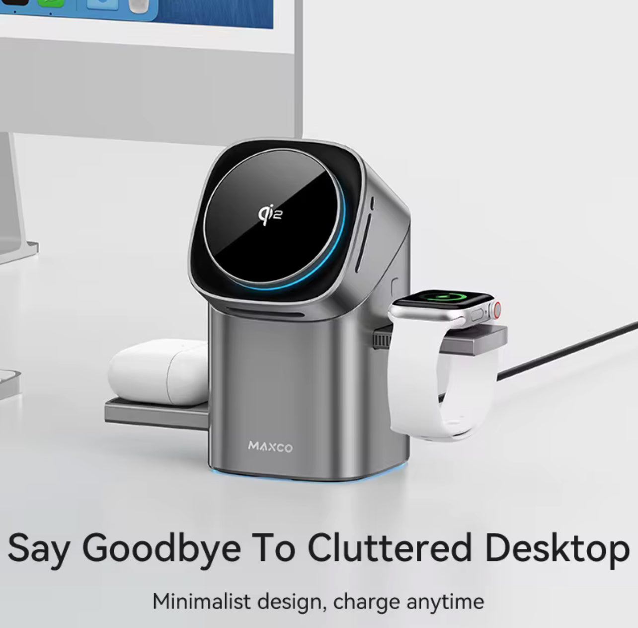 3-in-1 Magnetic Wireless Charging Dock with Auto-Rotation
