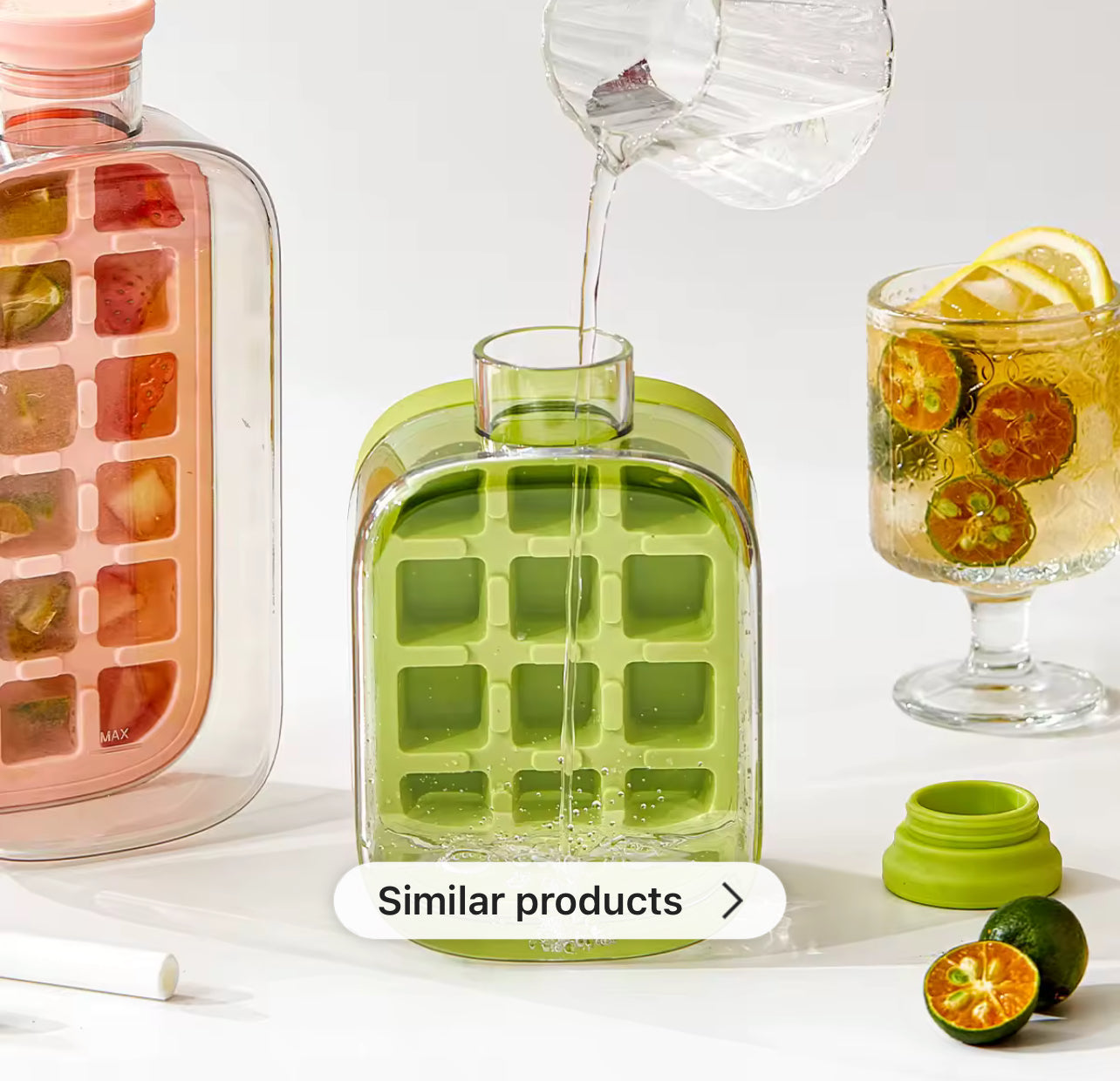 Portable Cooling Ice Cubes Maker Water Bottle