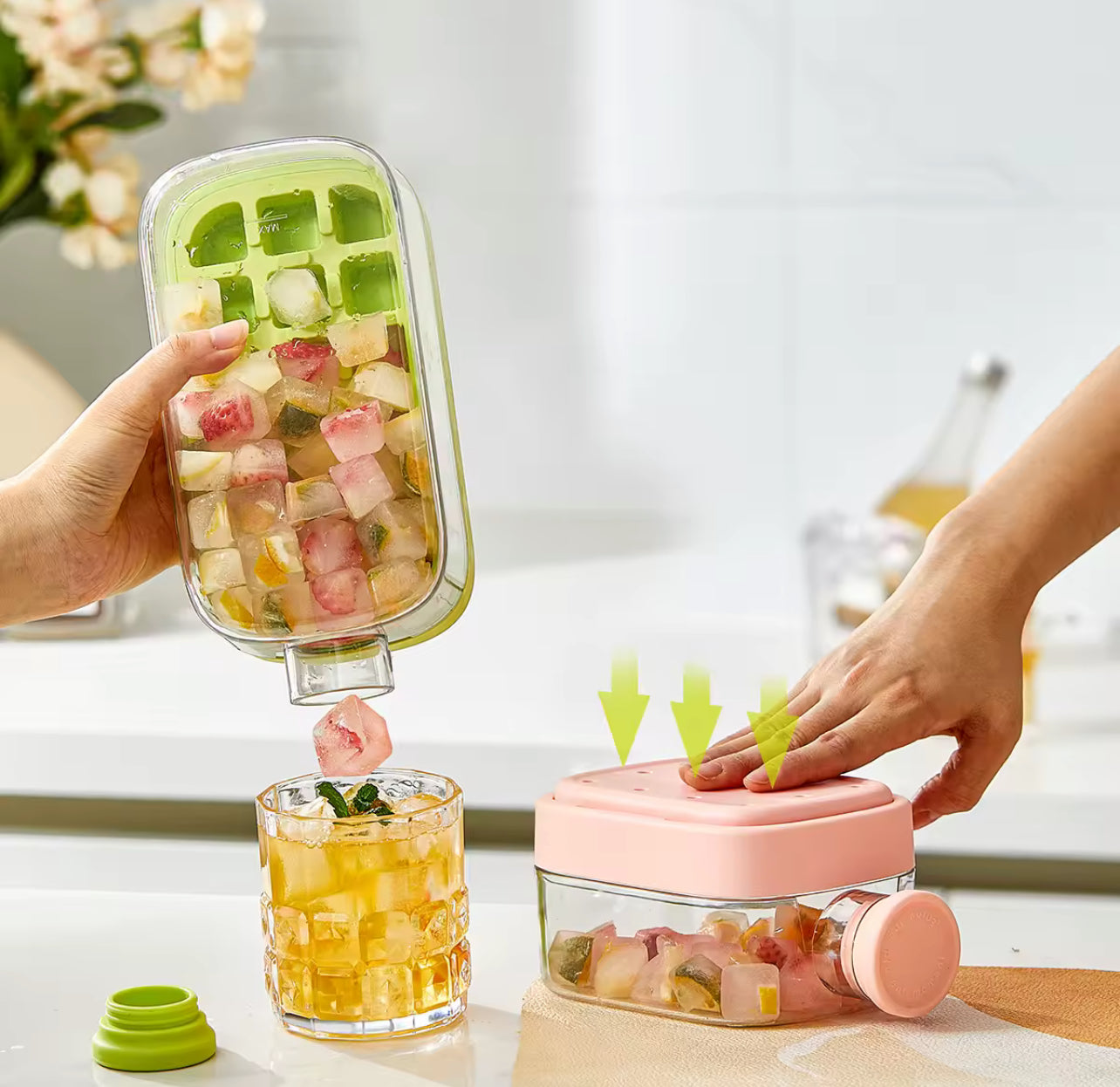 Portable Cooling Ice Cubes Maker Water Bottle