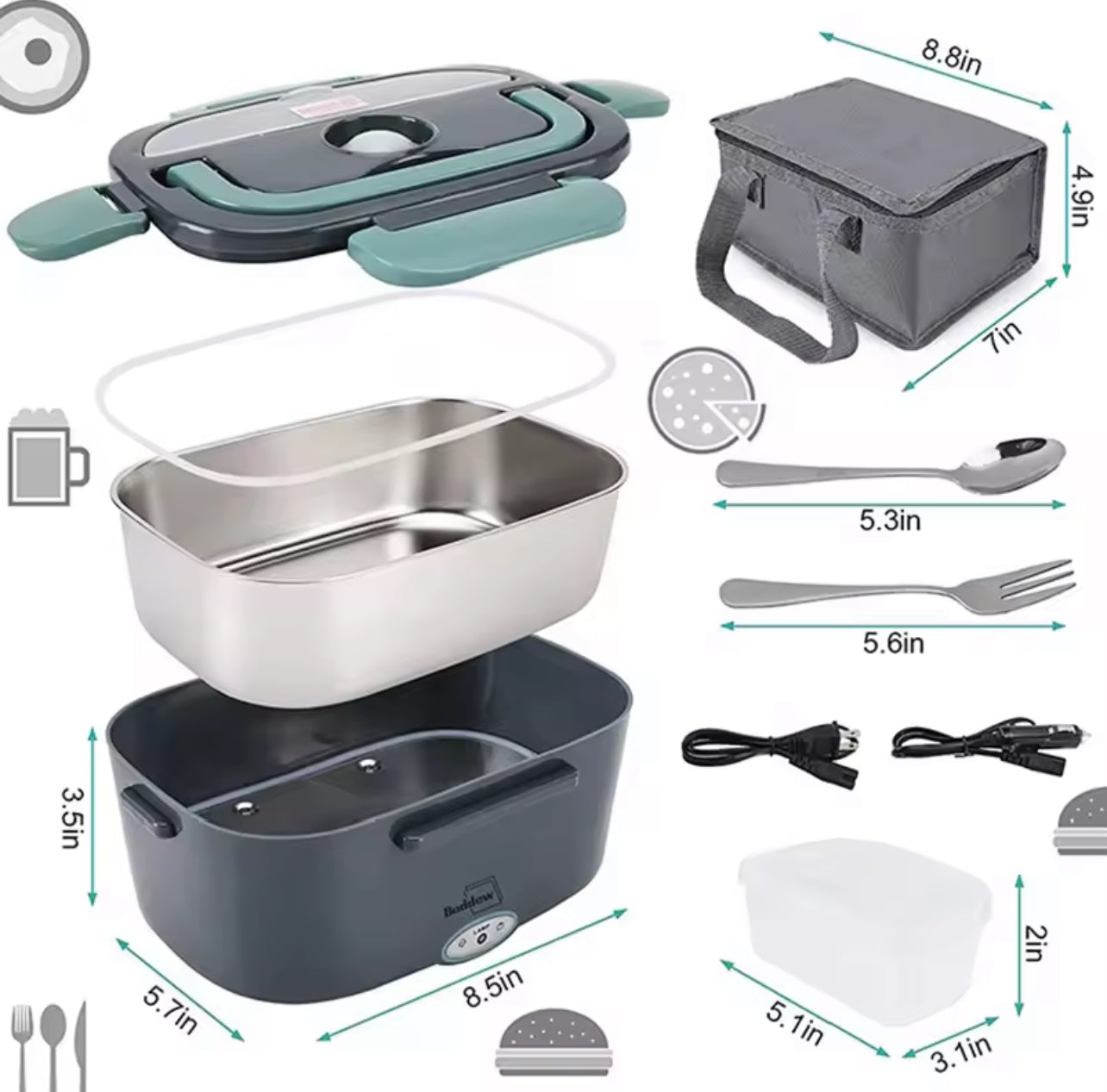 Portable Heated Electric Lunchbox