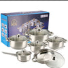 Non Stick Stainless Steel Cookware Set 12 pieces